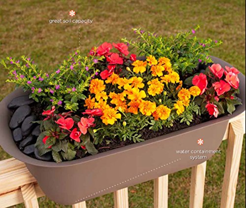 Modica Rail Planter 24" - Union Red