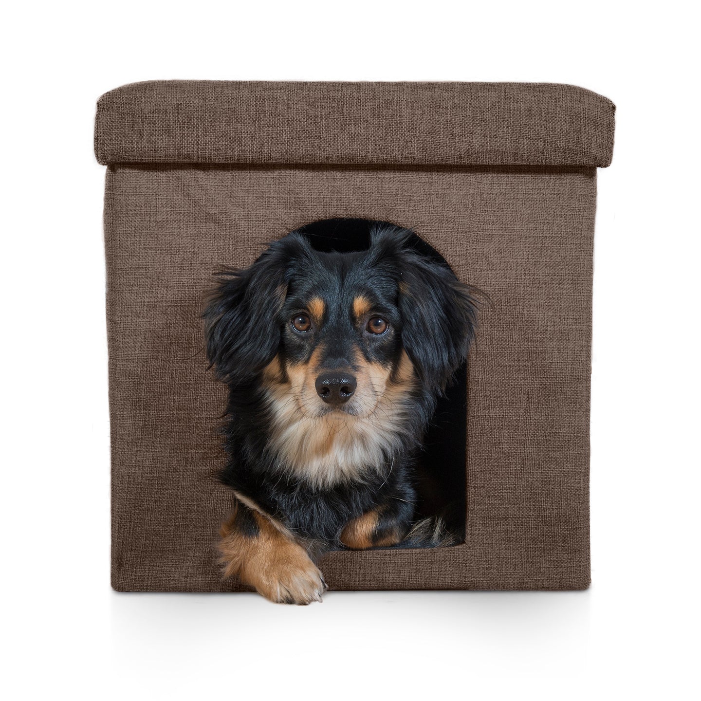 FurHaven Pet Products | Pet House Footstool for Dogs and Cats， Coconut Brown