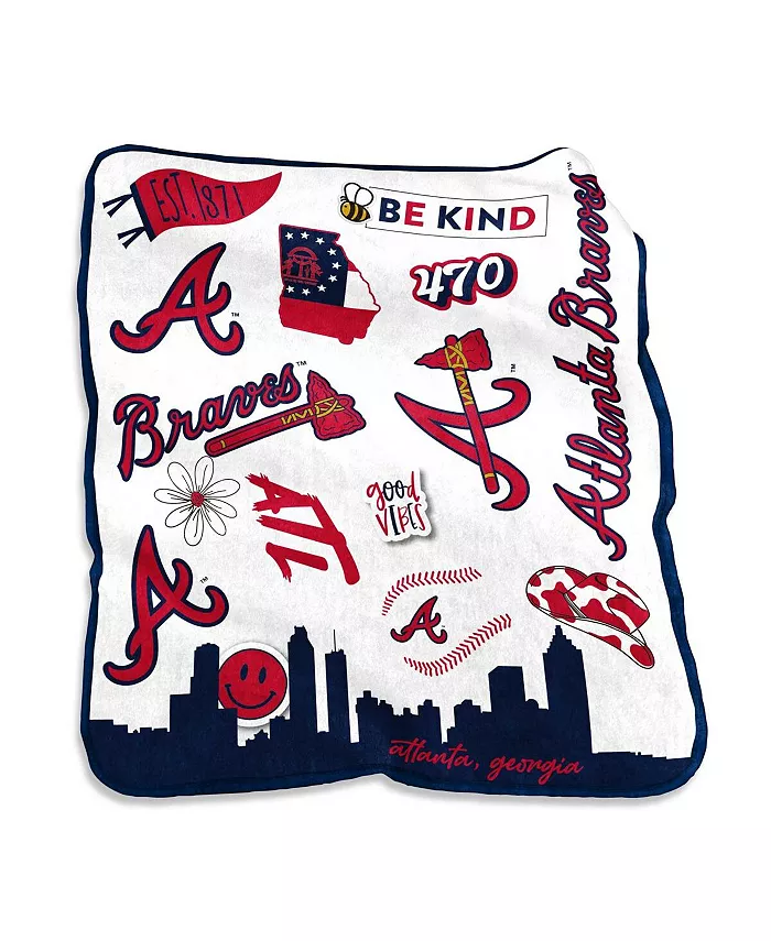 Logo Brands Atlanta Braves 50'' x 60'' Native Raschel Plush Throw Blanket