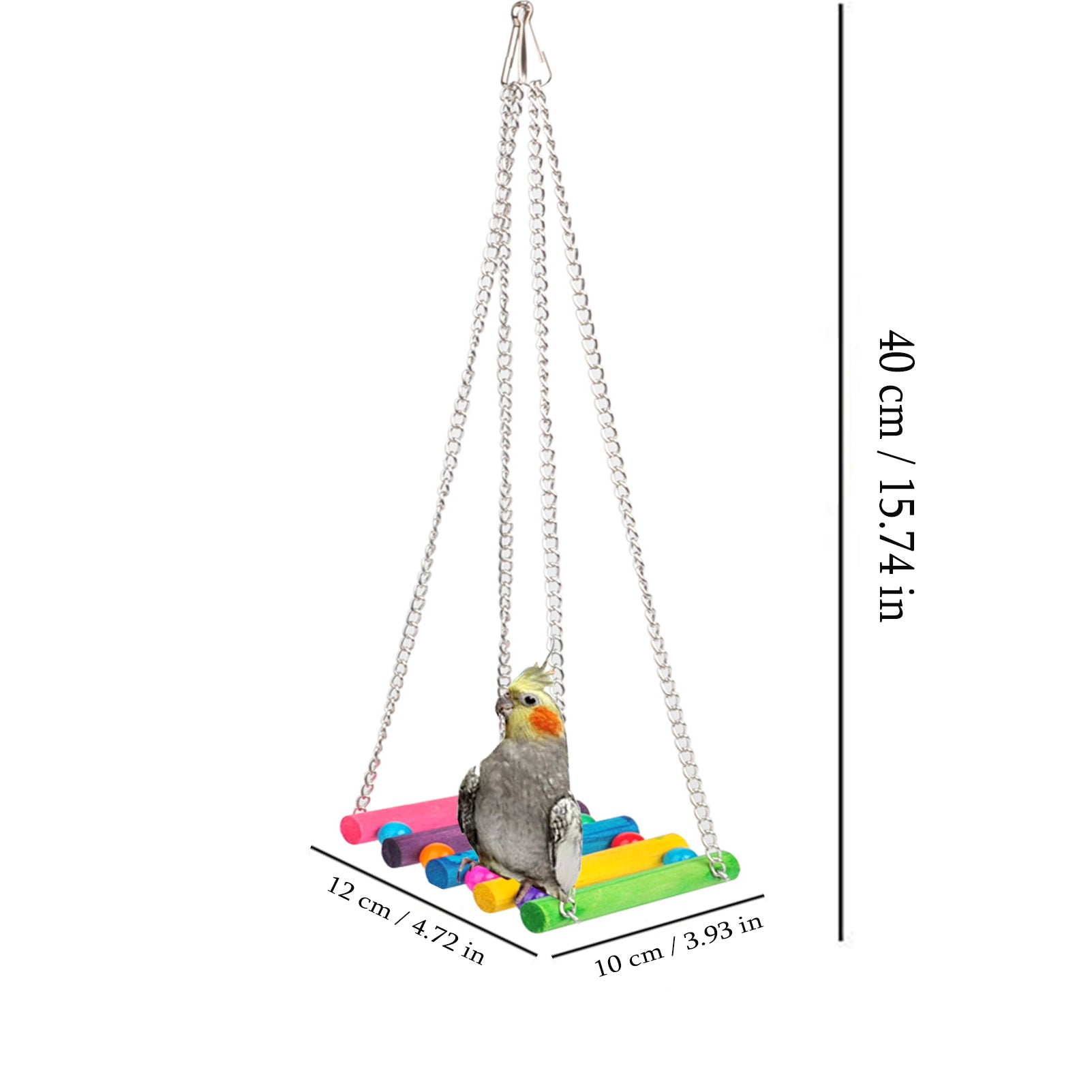 CHBORLESS Bird Parakeet Toy for Swing Hanging Standing Chewing Hammock Bell Toy，6 Pack (Set1)
