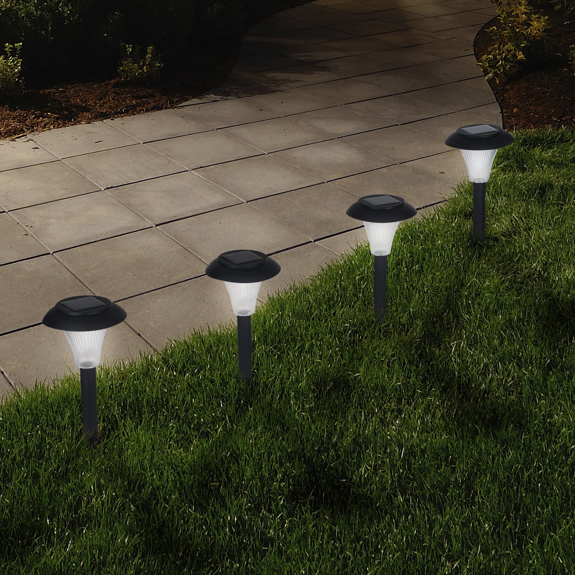 Solar Powered Lights (Set of 8)- LED Outdoor Stake Spotlight Fixture for Gardens， Pathways， and Patios by Pure Garden