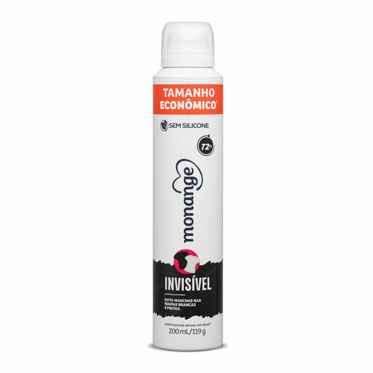 Antitranspirante Aerossol Monange Invisivel 200ml Spray Tamanho Economico