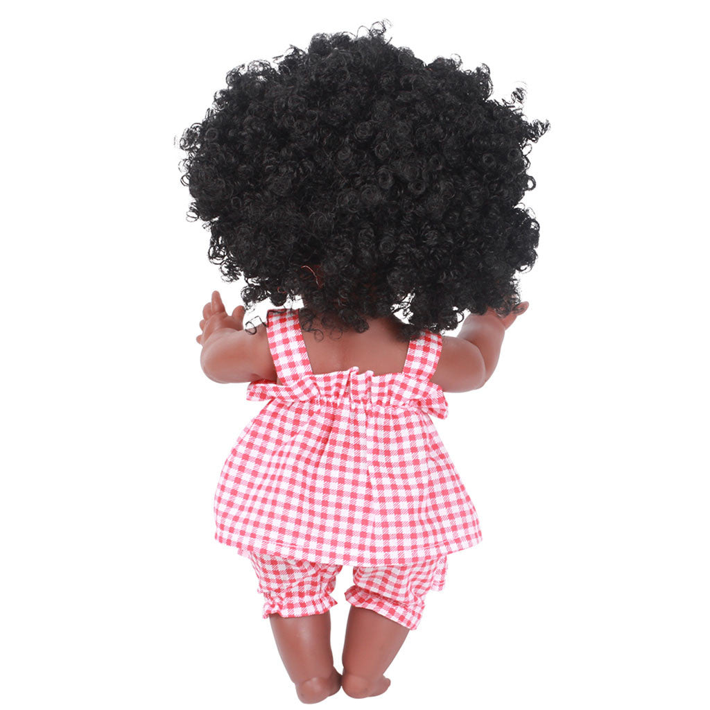 drunkilk Black Girl Dolls African American Play Dolls Lifelike 35cm Baby Play Dolls RD