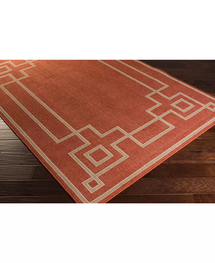 Surya Alfresco ALF-9631 Rust 6' x 9' Area Rug， Indoor Outdoor