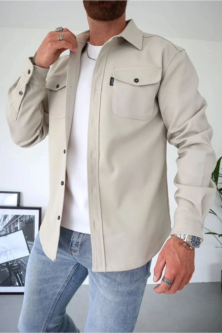 Men's Button Down Shirt Jacket (Buy 2 Free Shipping)