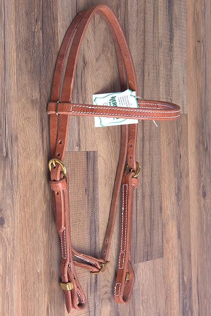 12HL 3/4' Hilason Hermann Oak Leather Quick Change Cheeks Horse Browband Headstall
