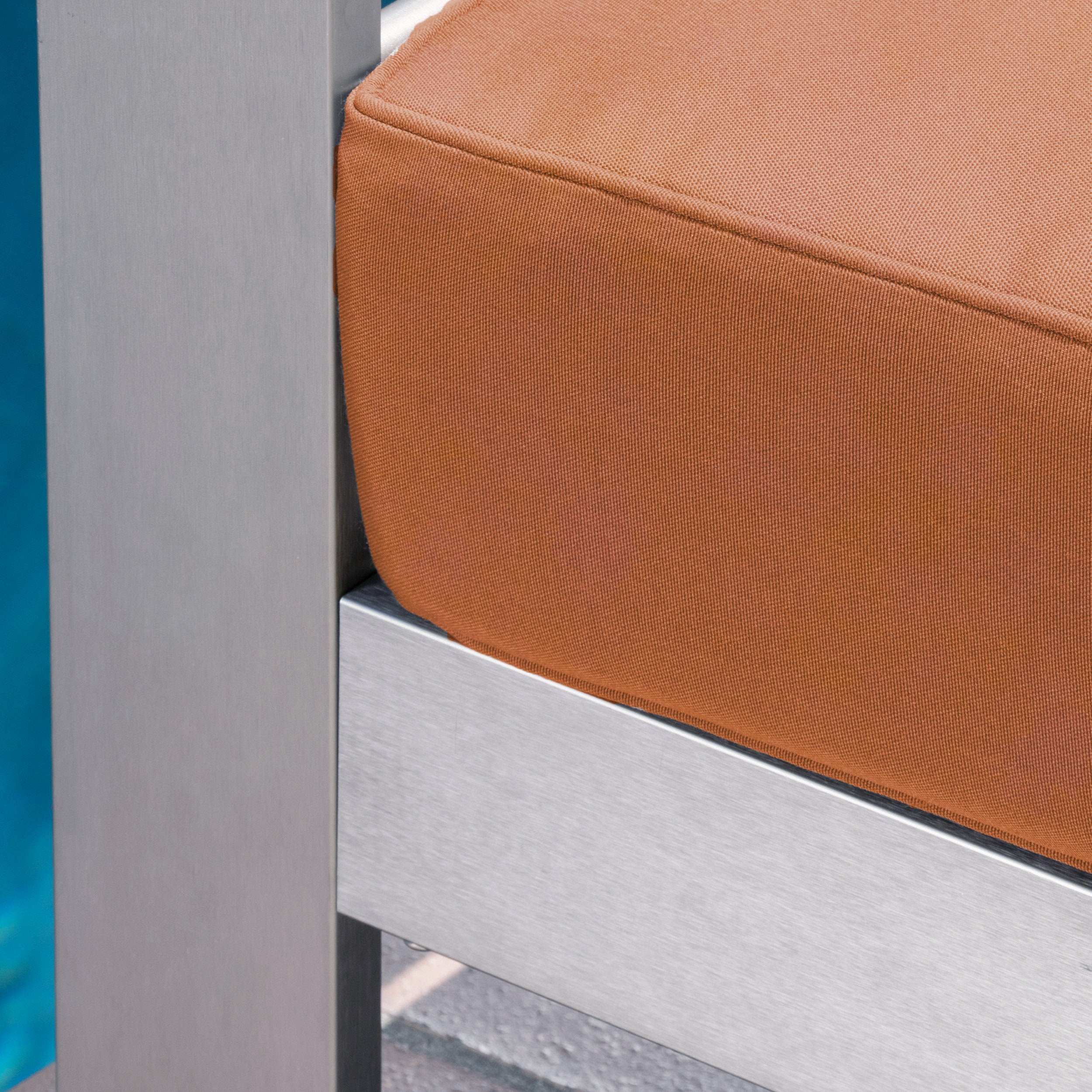 Crested Bay Outdoor Aluminum 4 Piece Chat Set with Sunbrella Cushions