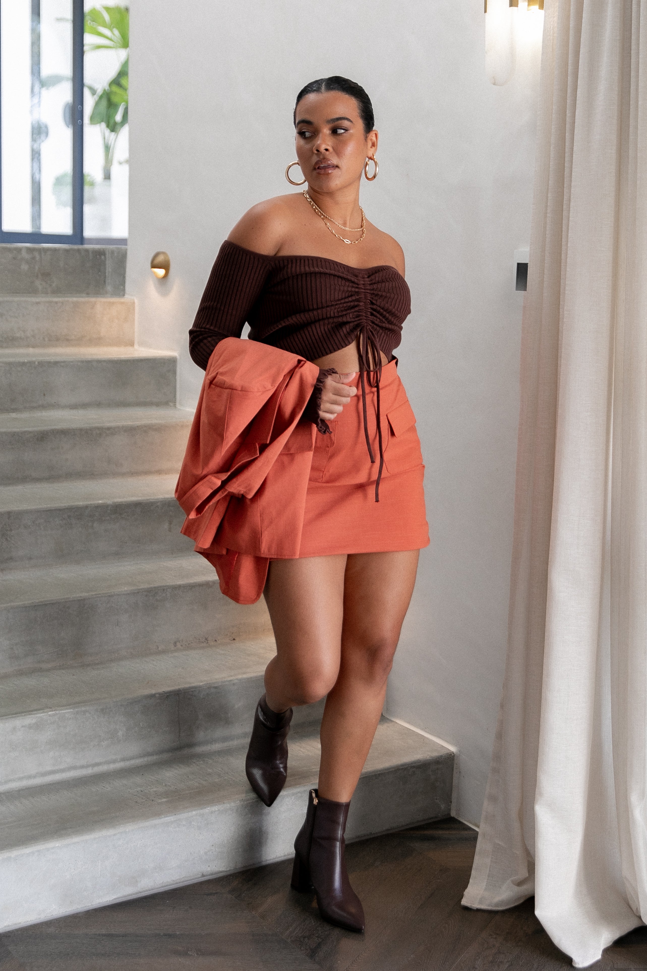 Manhattan Mini Skirt - Rust