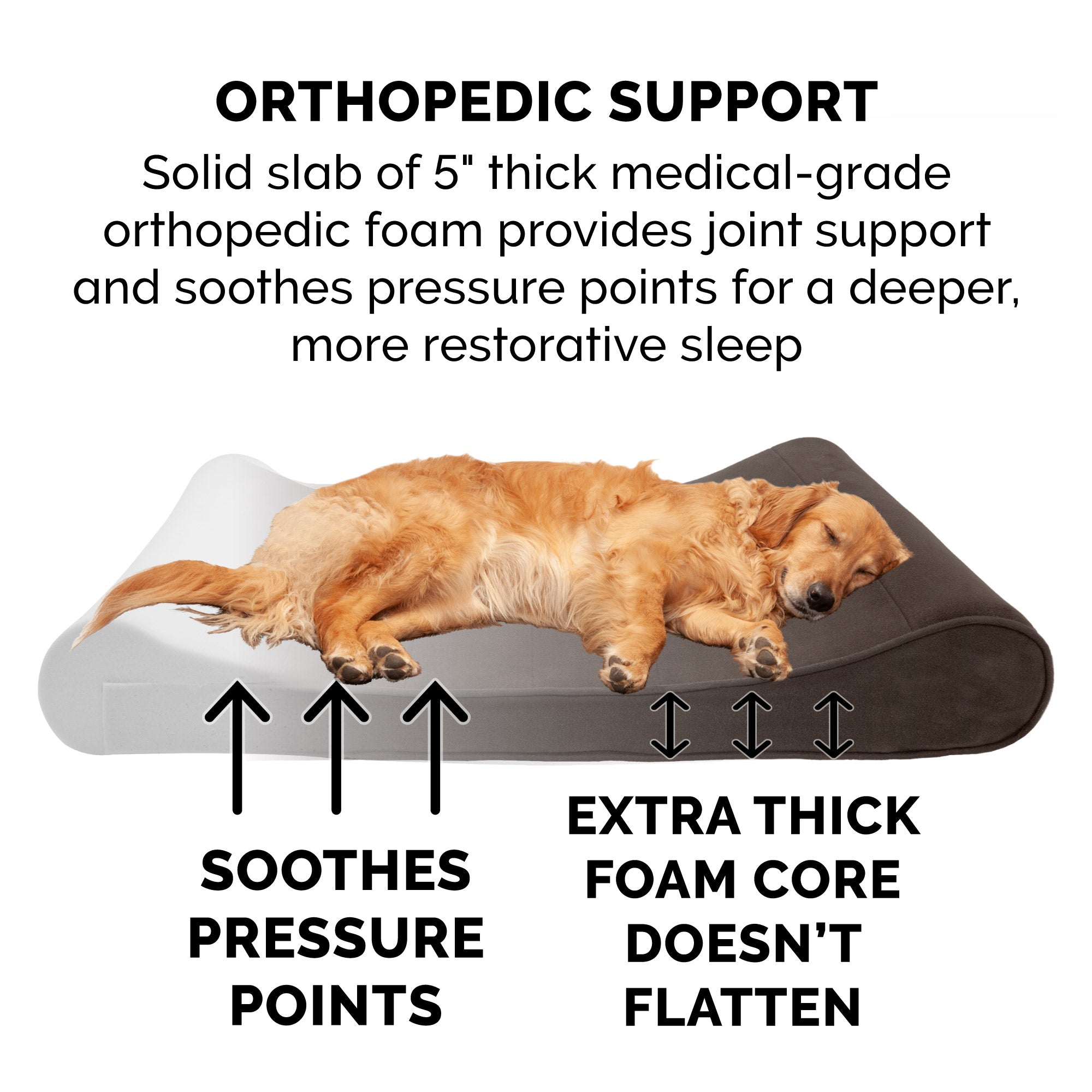 FurHaven Pet Dog Bed | Orthopedic Microvelvet Luxe Lounger Pet Bed for Dogs and Cats， Espresso， Small