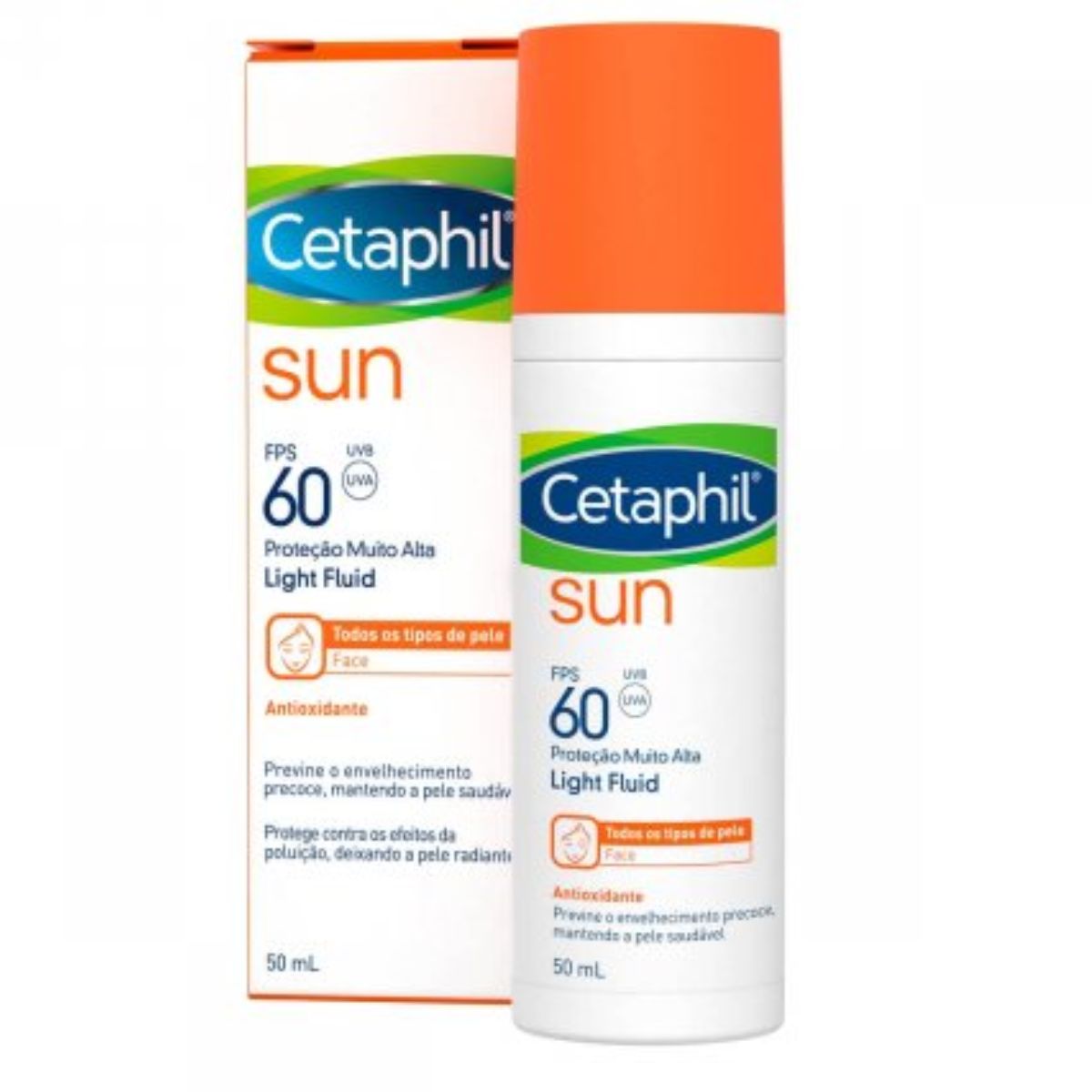 Protetor Solar Facial Cetaphil Sun Antioxidante Light Fluid FPS 60 Com 50 ml