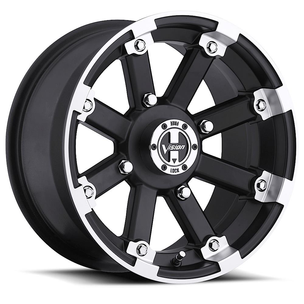 Vision Wheel 393-157156MBML4 Vision Off-Road 393 Lockout Matte Black Wheels with Machined Lip