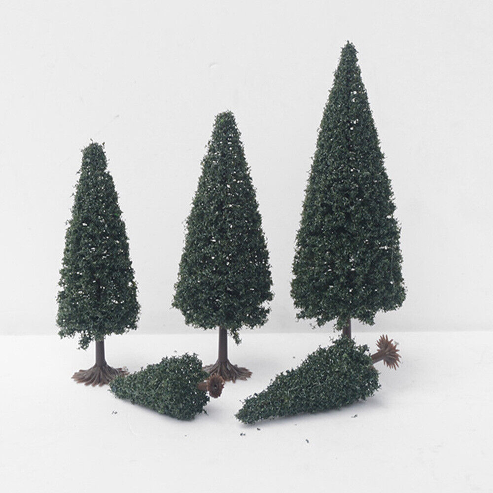 40pcs Dark Green Pine Model Cedar Trees 2.05-4.96 inch (55-120 mm) for Model Railroad Scenery Landscape Layout HO OO Scale