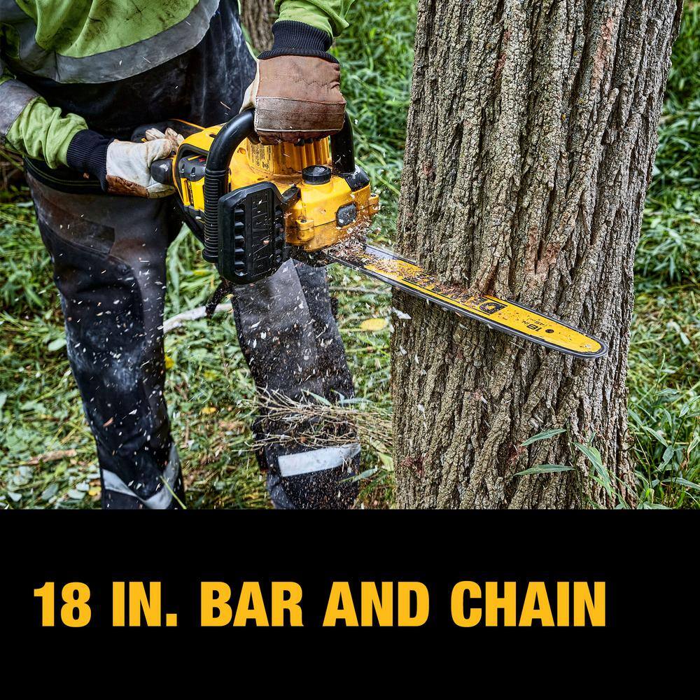 DEWALT DCCS672X1 60V MAX 18in. Brushless Battery Powered Chainsaw Kit with (1) FLEXVOLT 3Ah Battery and Charger