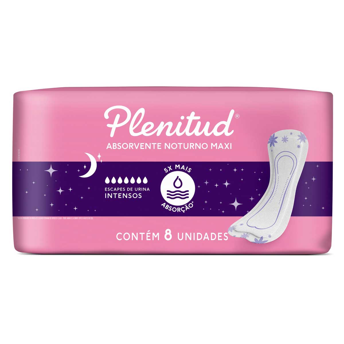 Absorvente Noturno Maxi Plenitud Femme para Escapes de Urina 8 Unidades