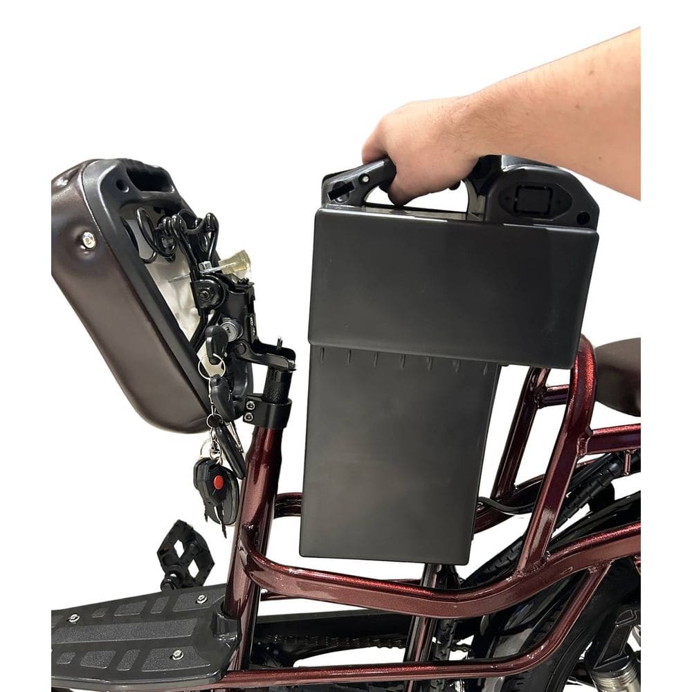 Bicicleta Elétrica Street 350w Sem Cnh Moto Scooter - Cor: Vermelho-Vinho