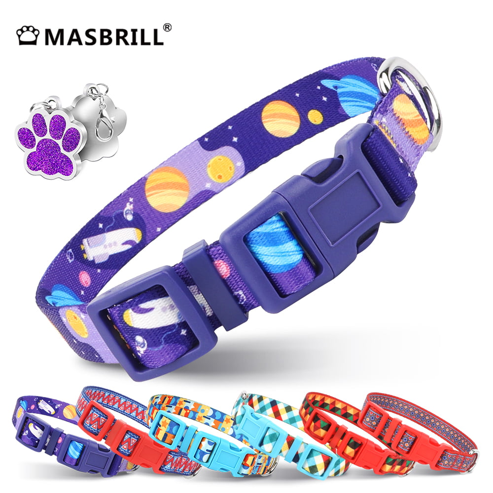MASBRILL Dog Collar for Medium Dogs， Durable Comfortable Nylon Dog Collars， Adjustable Dog Collars with Buckle