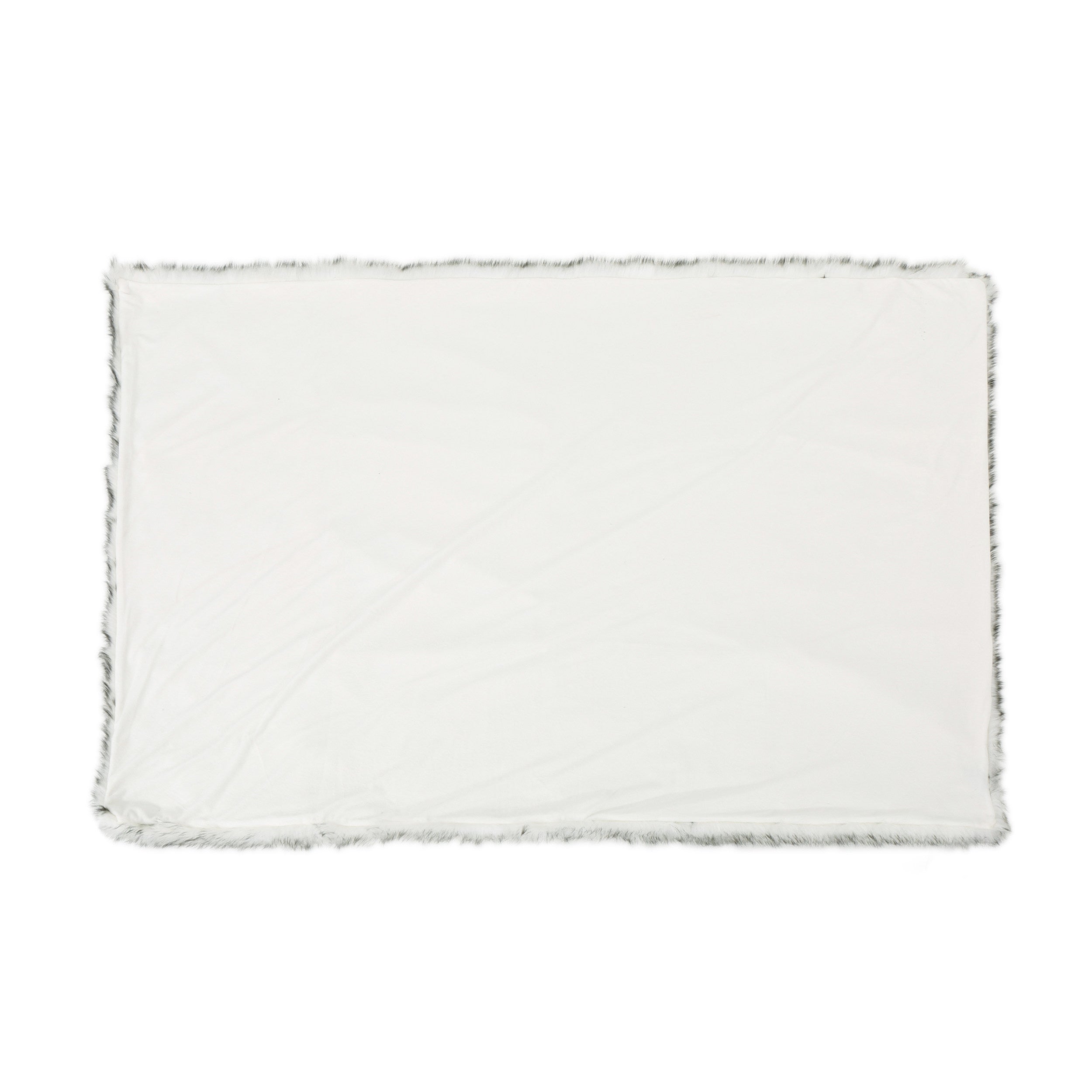 Laraine Modern Glam Rectangular Taupe Faux Fur Throw Blanket