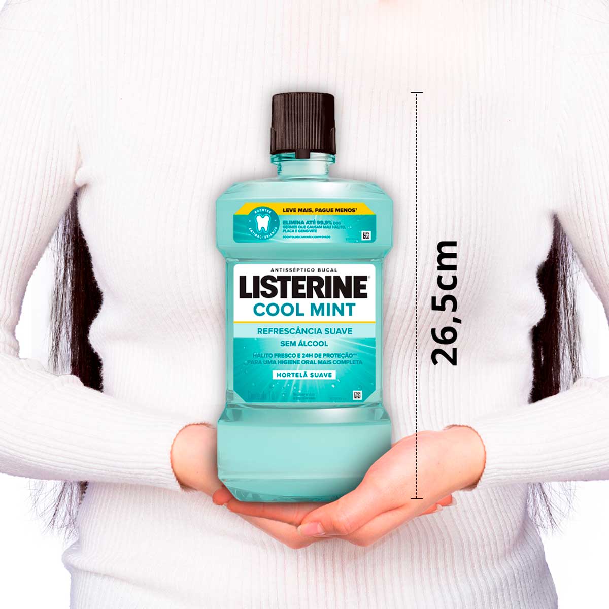 Enxaguante Bucal sem Alcool Listerine Cool Mint Refrescancia Suave 1L