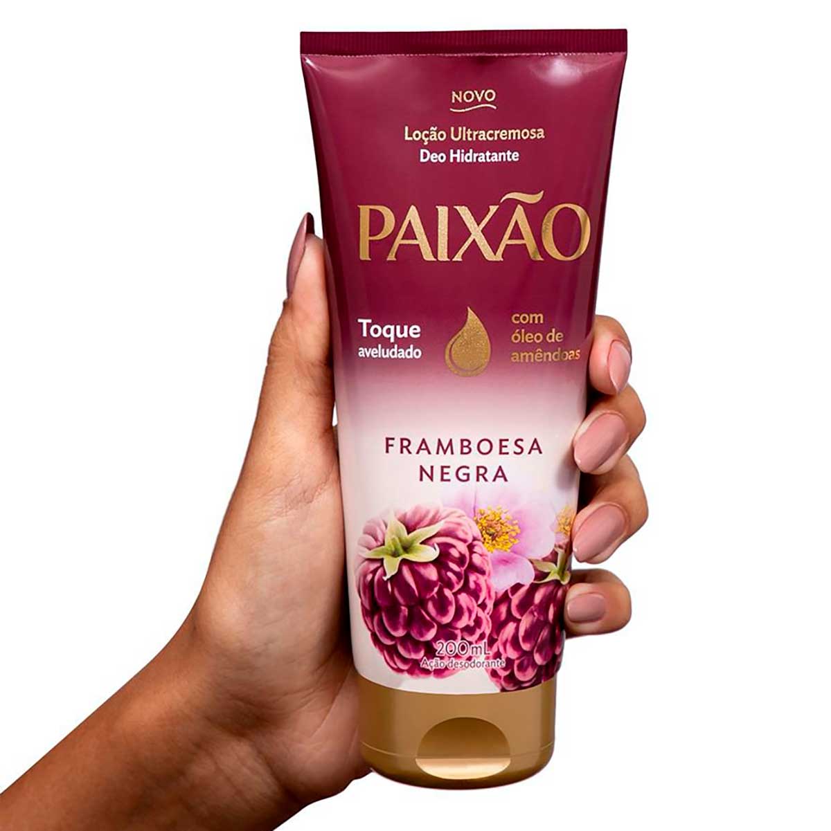Hidratante Paixao Framboesa Negra com Hibisco Ultra cremoso acao desodorante 200ml