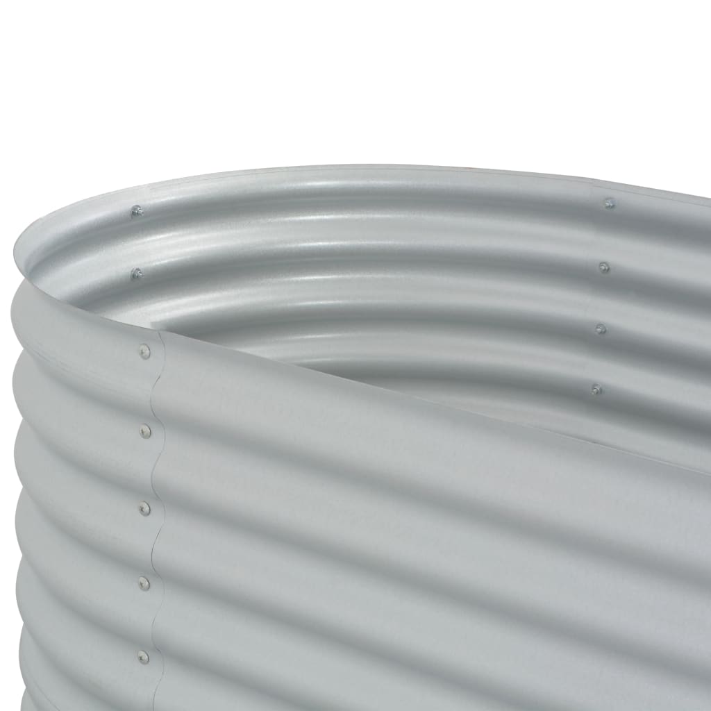 Festnight Garden Raised Bed 157.4"x31.4"x31.8" galvanized Steel Silver