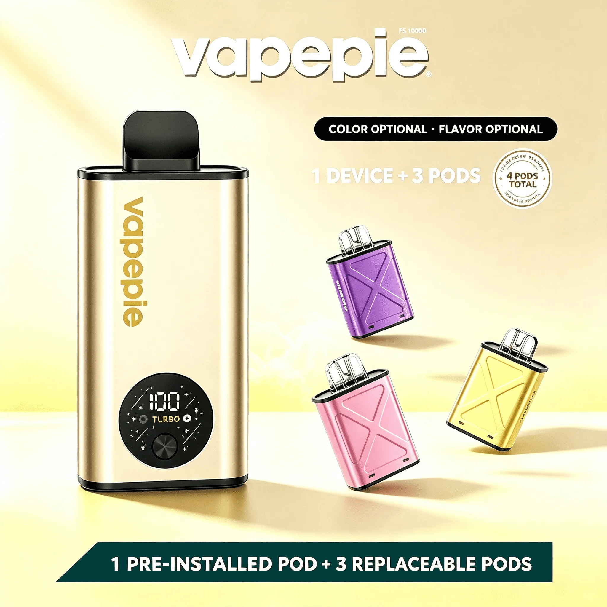 🔥 Sydney Stock 🇦🇺 Vapepie FlexSwitch Pod Kit 10000 Puffs | 1 Device (Pre-installed Pod) + Extra 3 Replaceable Pods Bundle