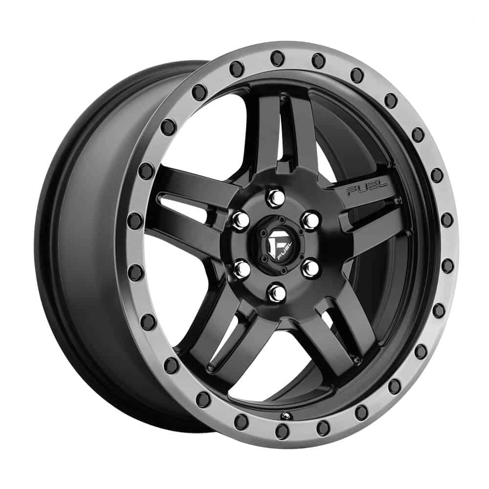 Fuel 1PC D557 ANZA D557 15X8 5X4.5 MT-BLK-GBR -18MM