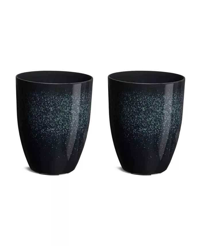 Glitzhome Environmental Oversized Faux Ceramic Tall Bowl Pot Planter， Set of 3