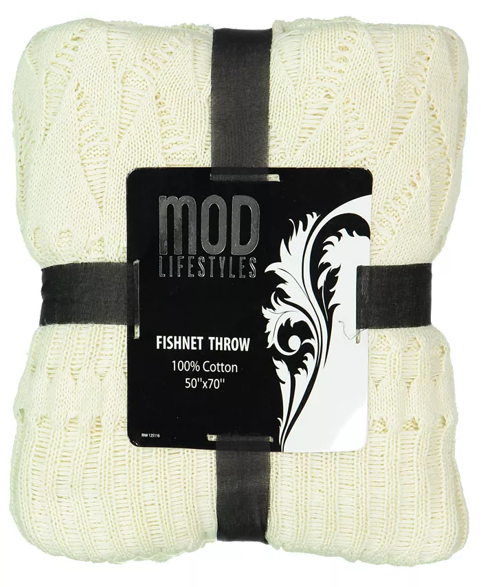 Mod Lifestyles Classic Throw Collection Cotton Fishnet Knit