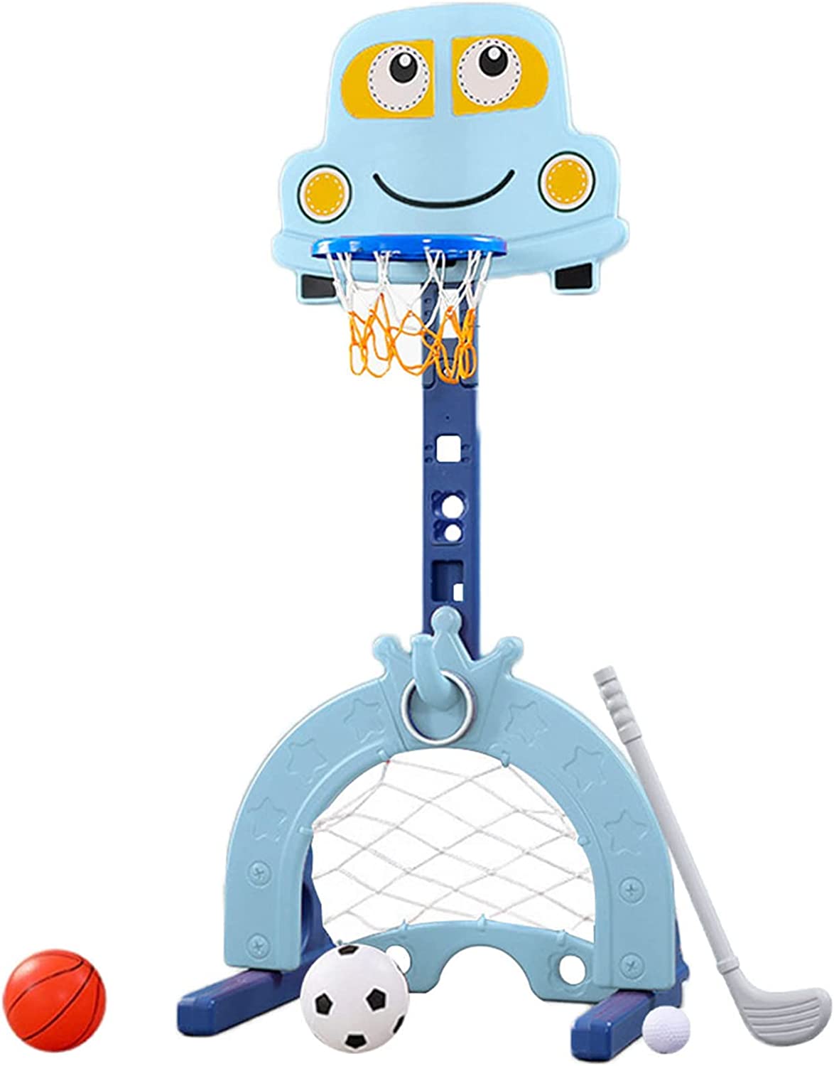 Nukied Toddler Basketball Hoop 4-in-1 Sports Activity Center Indoor and Outdoor for Basketball Hoop Football/Soccer Goal Golf Game Ring Toss Play Set Best Gift for Toddlers and Kids