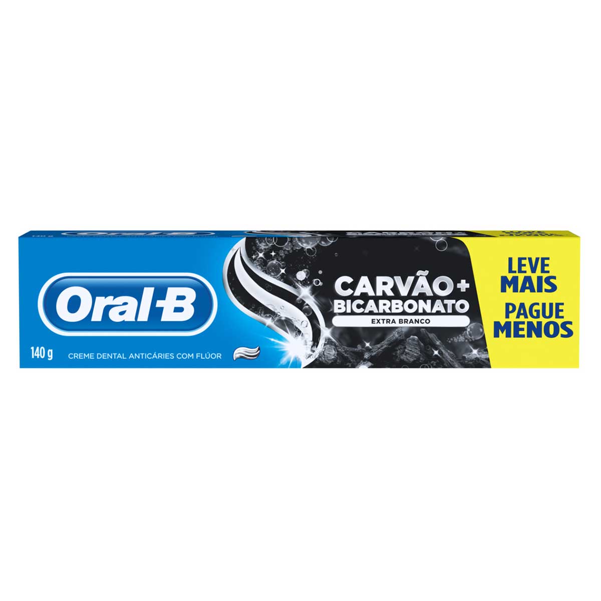 Creme Dental Oral-B Carvao com Bicarbonato Extra Branco 140g
