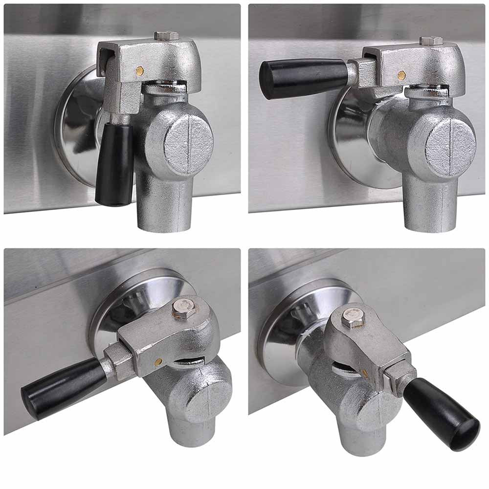 Yescom Electric Deep Fryer Drain Timer 20L 2-Tank Stainless Steel