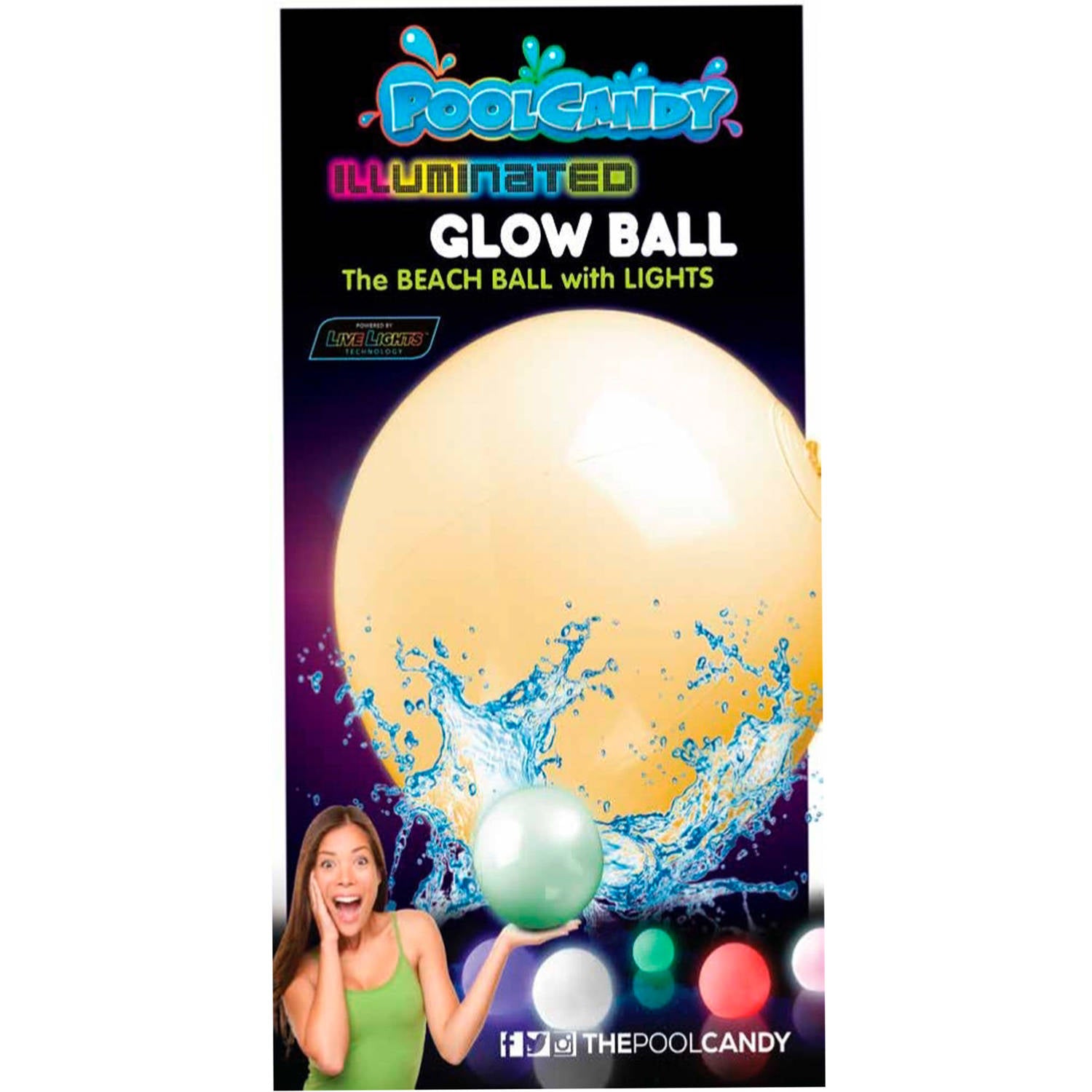PoolCandy - Illuminated Beach Ball， 12 Inches