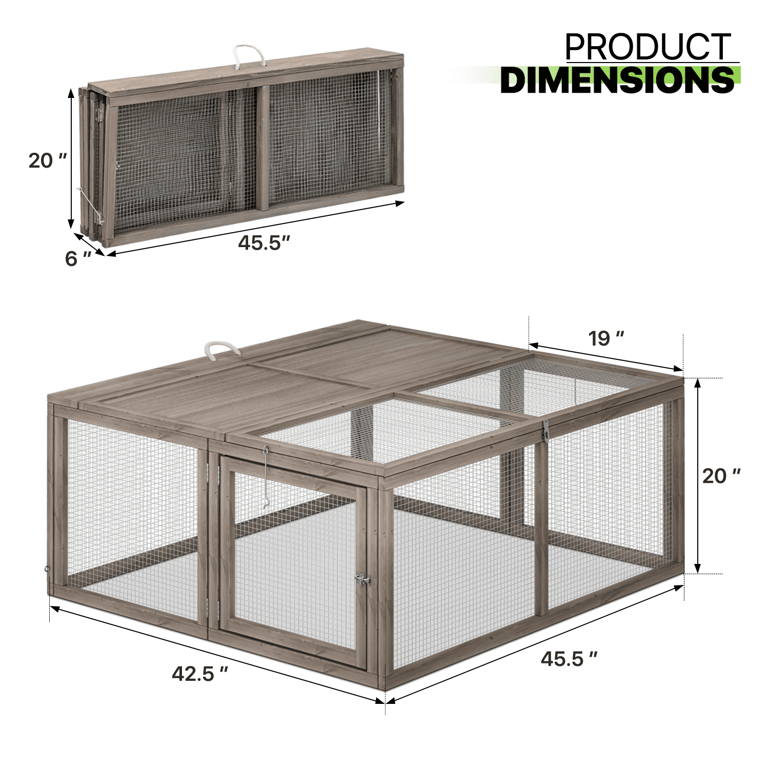 Magshion Chicken Coop Rabbit Hutch， 45.5