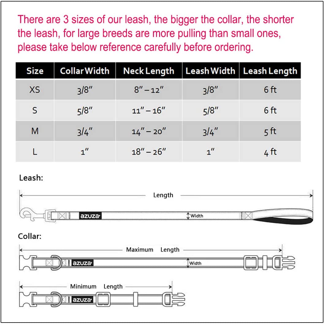 azuza Christmas Dog Collar and Leash Set， Buffalo Plaid Dog Collar with Matching Leash for Small Medium Large Dogs， Great for Christmas， New Year， Festivals and Daily Use