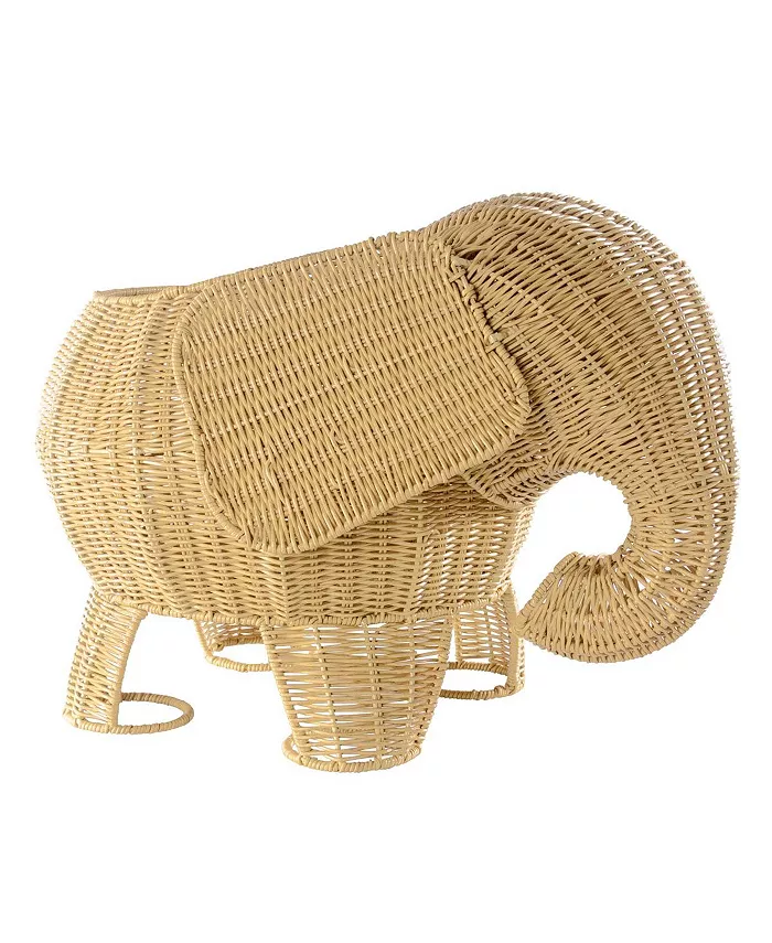 Kaplan Early Learning Elephant Washable Wicker Floor Basket