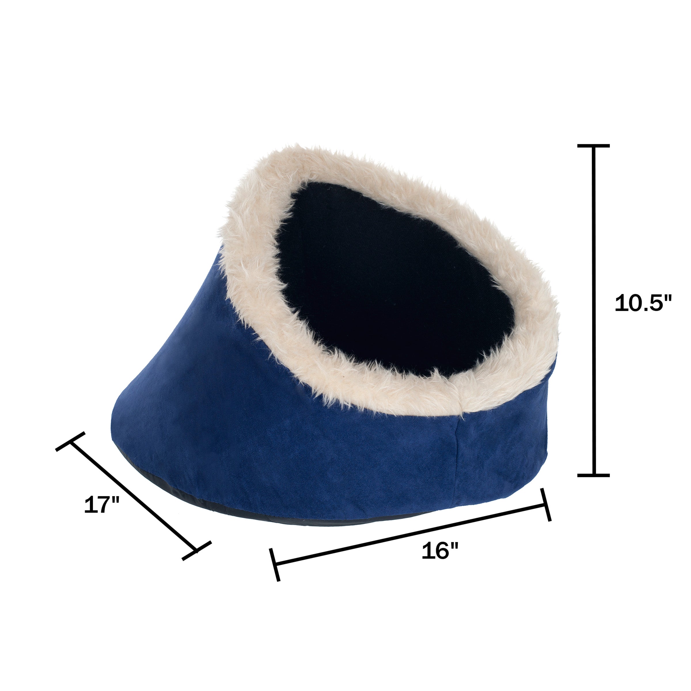 Pet Bed Cave ? Cat Houses for Indoor Cats with Removable and Washable Cushioned Cat Bed for Kittens or Small Dogs by PETMAKER (Blue)