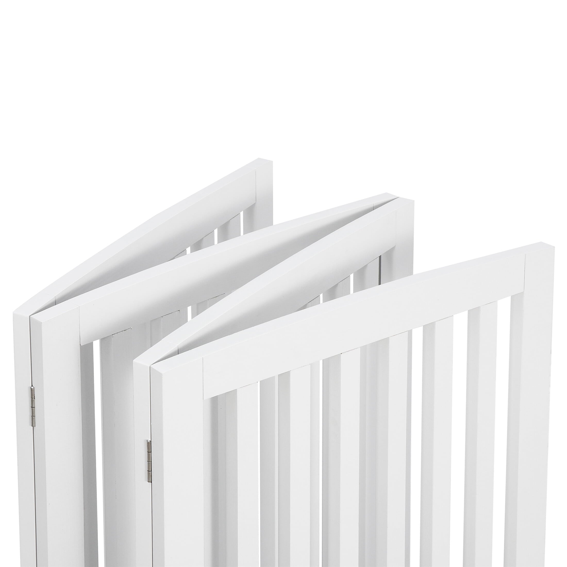 HomGarden Foldable Pet Gog Gate - 4 Panels 24'' Tall Fence for Doorways Stairs， White