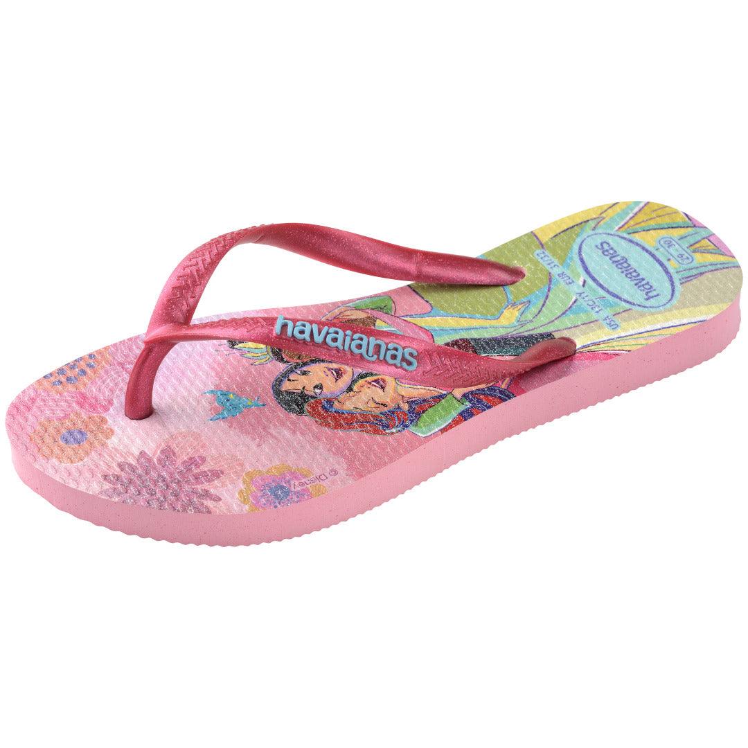 Chinelo Havaianas Infantil Slim Princesas Rosa Glow