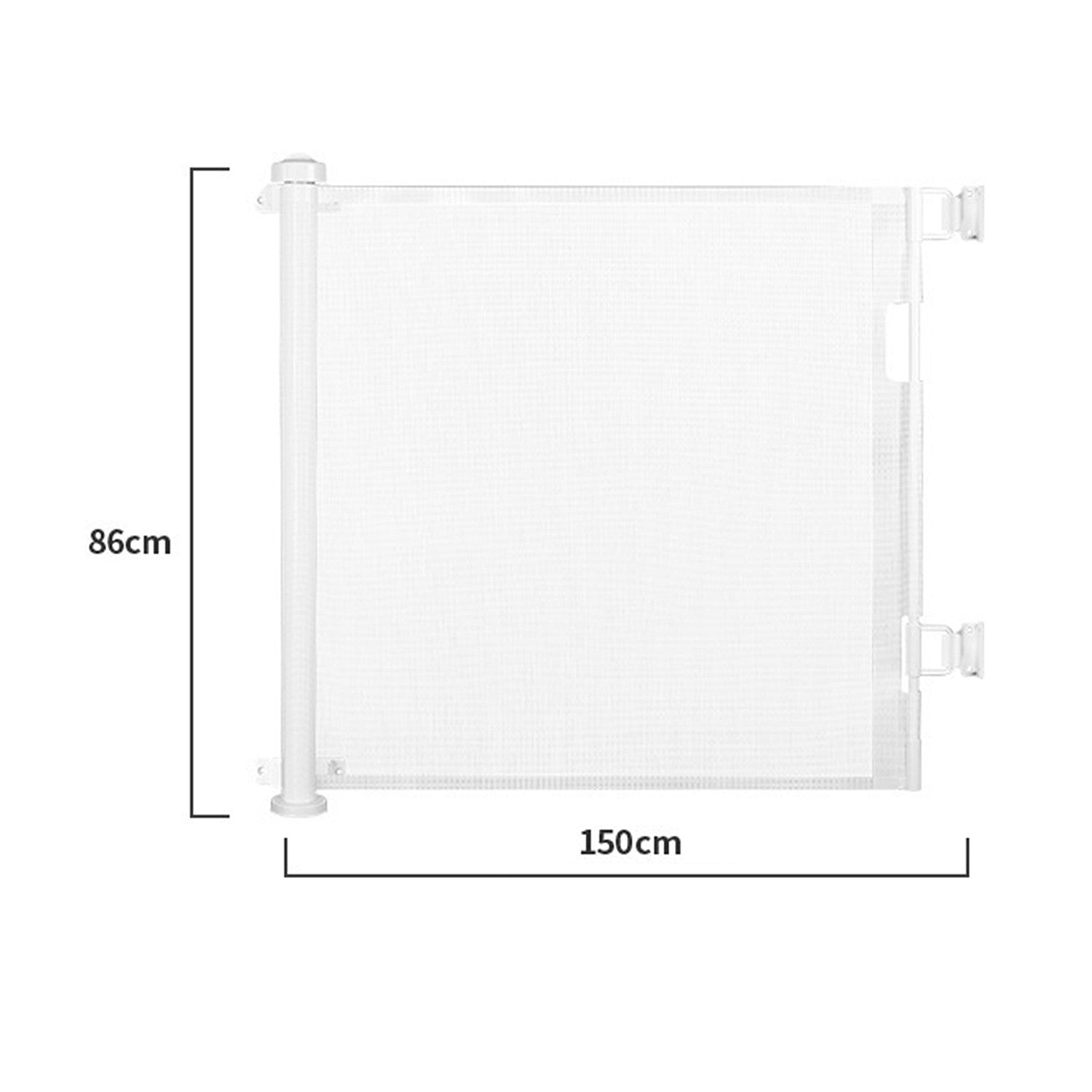 LINGJIA Baby Safety Gate Retractable Retractable Baby Gate Door Extra Wide Child Pet Dog Indoor/Outdoor Stairs Extra Wide 59in， Extra Tall 34 in， White