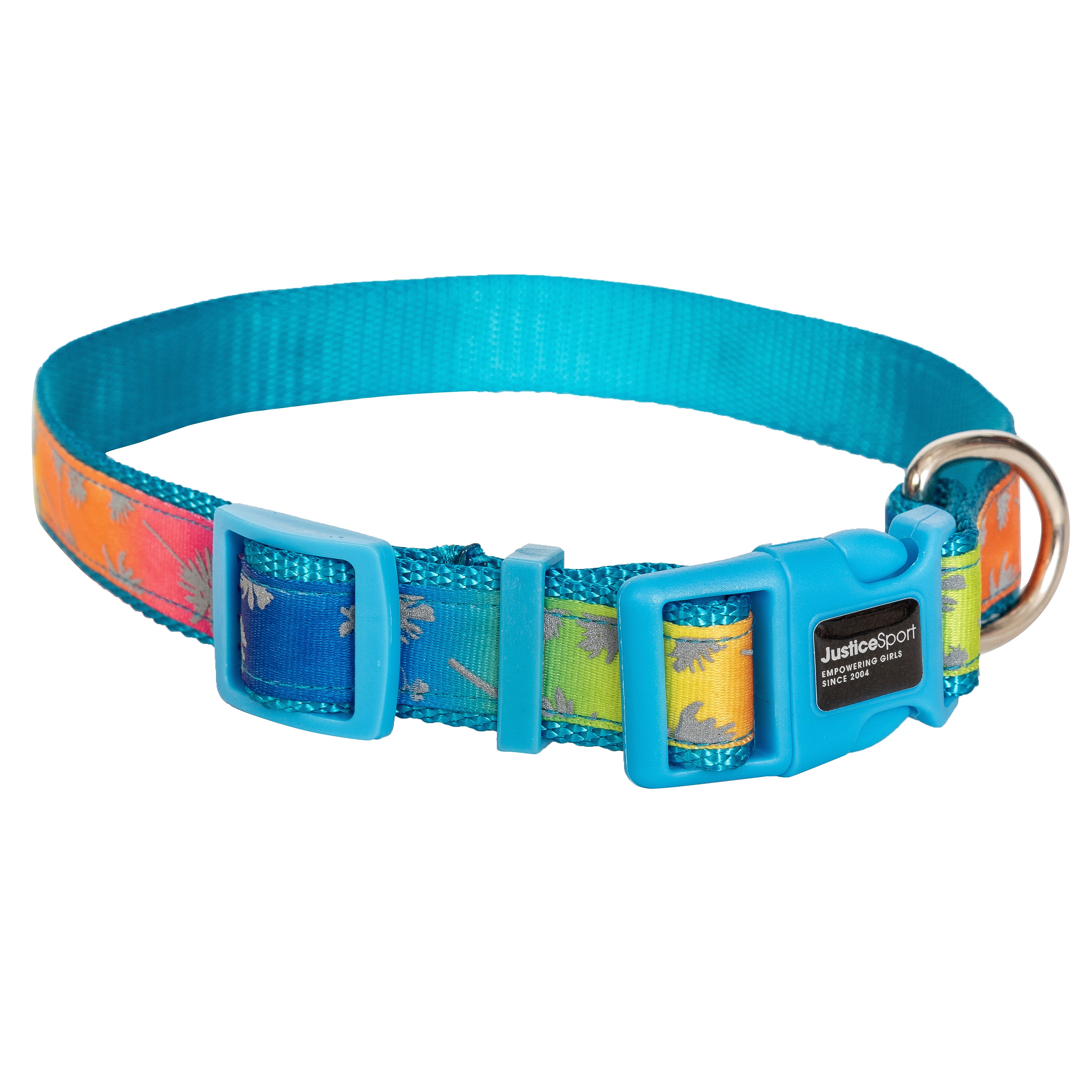 Justice Pet Reflective Nylon Palm Tree Adjustable Dog Collar， XS