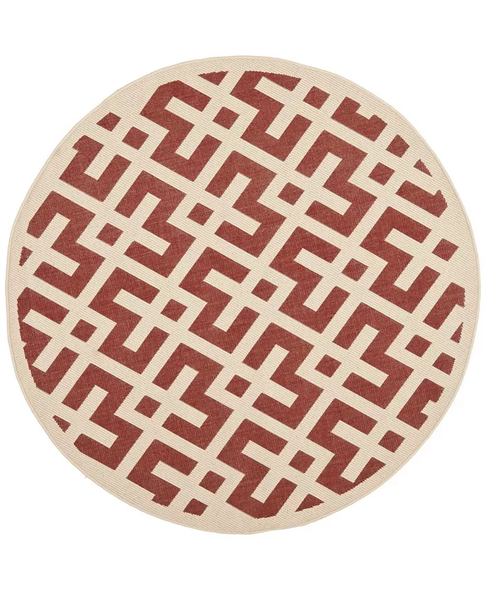 Safavieh Courtyard Red and Bone 5'3