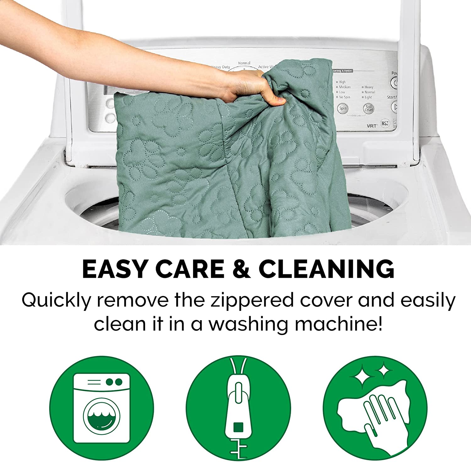 Furhaven XL Cooling Gel Foam Dog Bed Pinsonic Quilted Paw L Shaped Chaise w/ Removable Washable Cover - Iceberg Green， Jumbo (X-Large) Cooling Gel Foam Jumbo L Chaise - Quilted Paw (Iceberg Green)