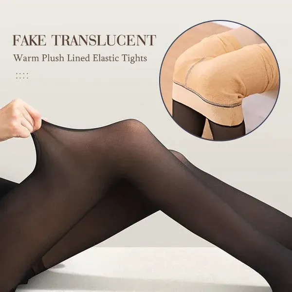49% OFF🔥🔥-Flawless Legs Fake Translucent Warm Plush Lined Elasti