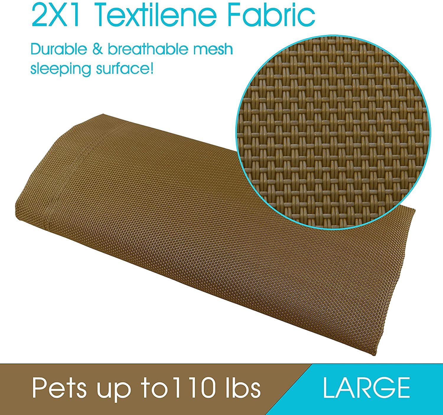 PHYEX Elevated Dog Bed， Raised Cooling Pet Bed for Large Dogs， 50.5