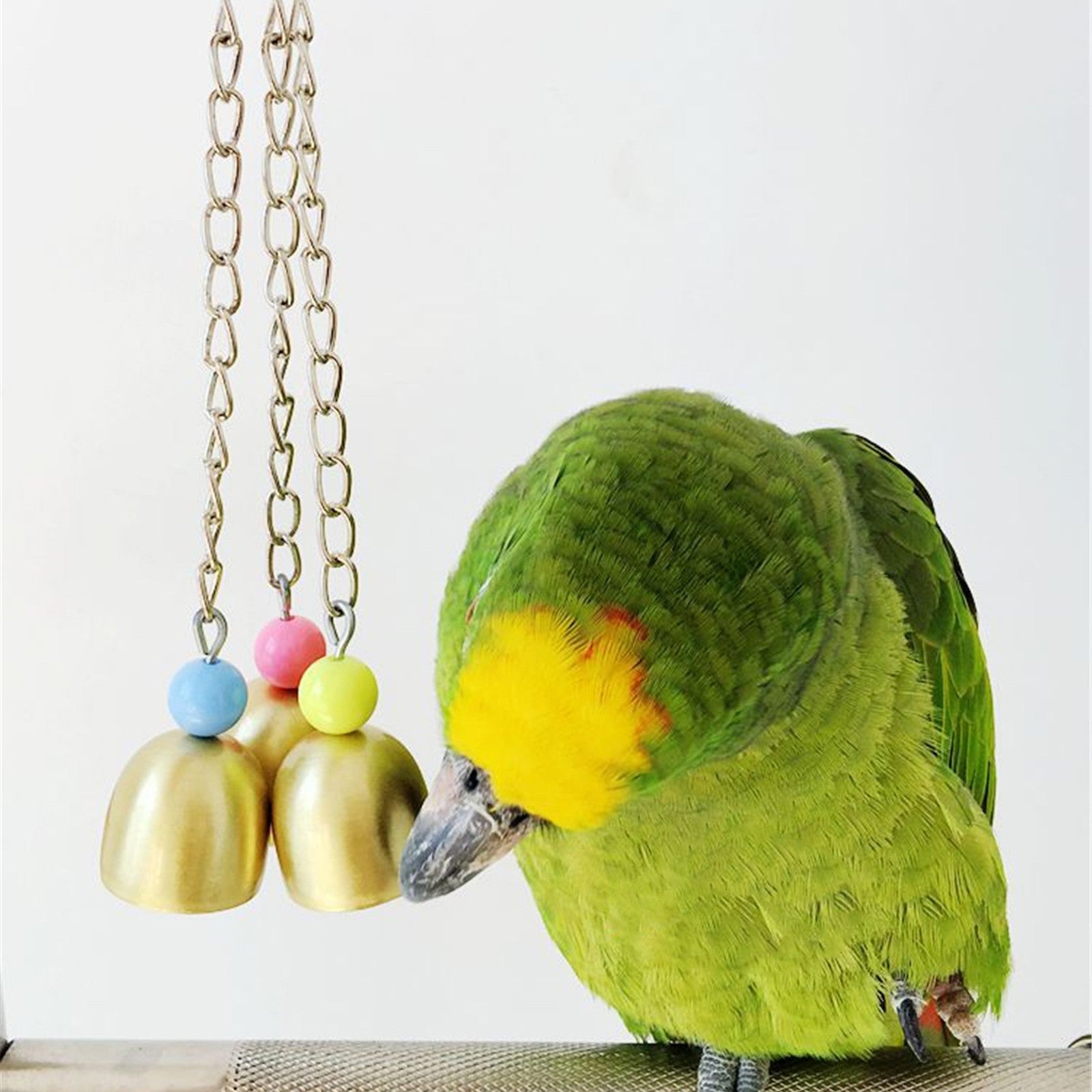 ociviesr Bird B^ite Pet Bells Toy Parrot African Greys Budgie Parakeet Cockatiel Parakeet Lovebird Cage Hanging Toy