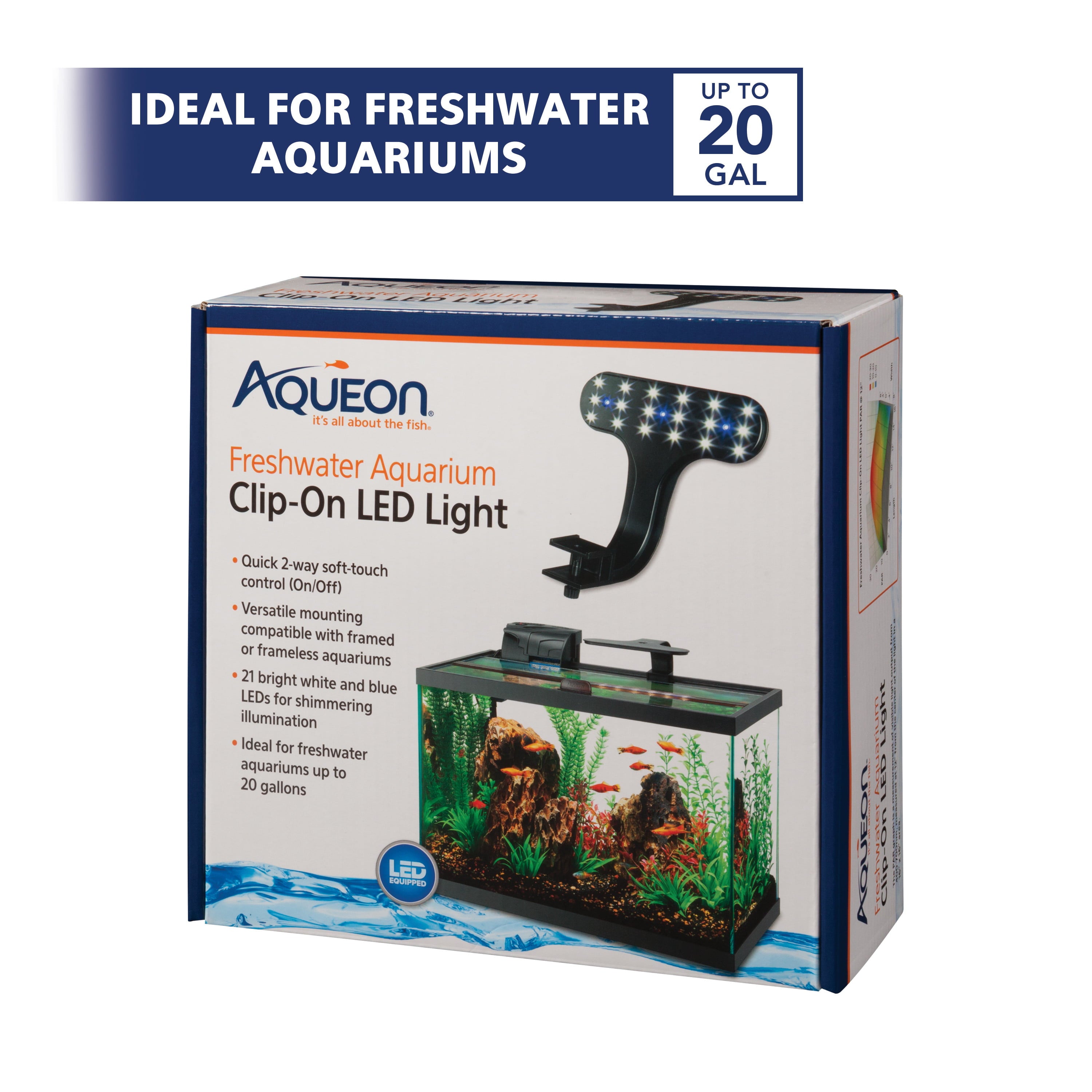 Aqueon Freshwater Aquarium Clip-On LED Light One Size