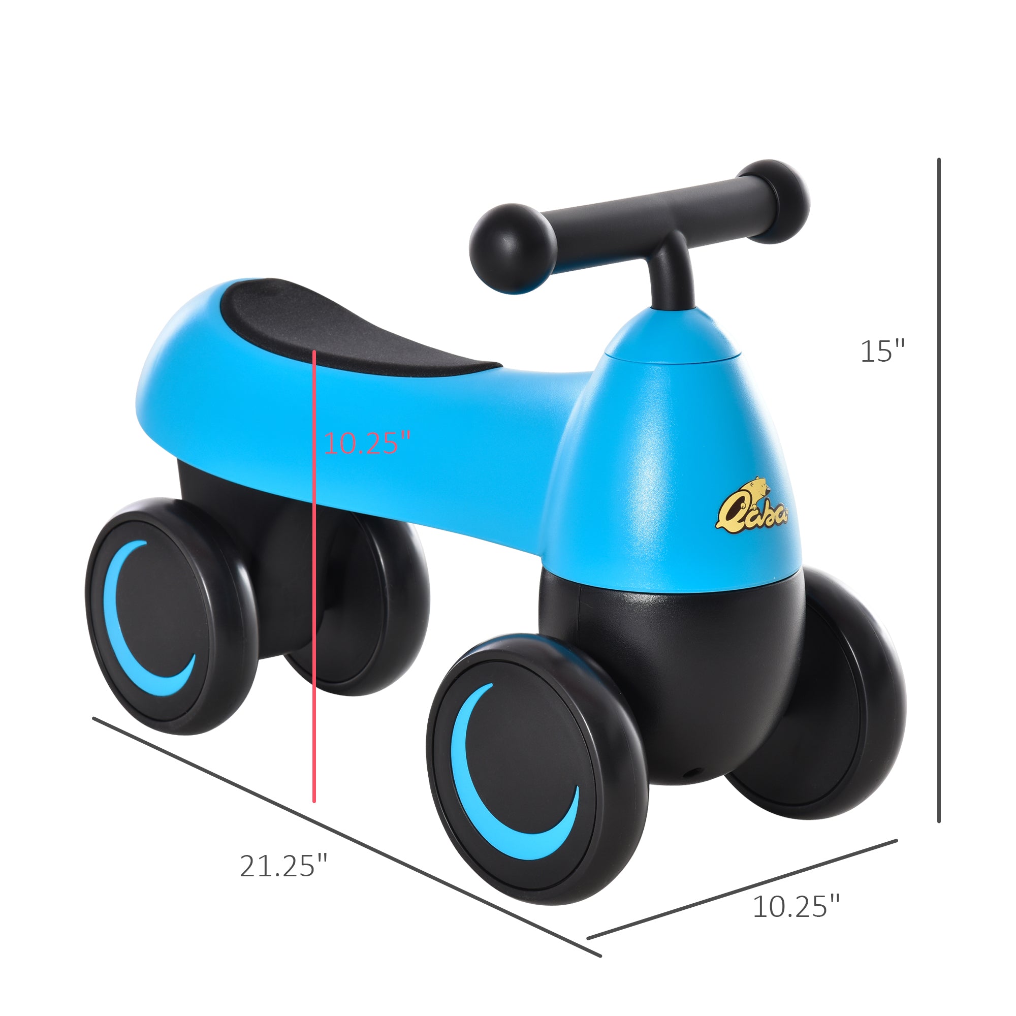 Qaba Sliding Toy Blue Walking Bike Foot-to-Floor Ride-On