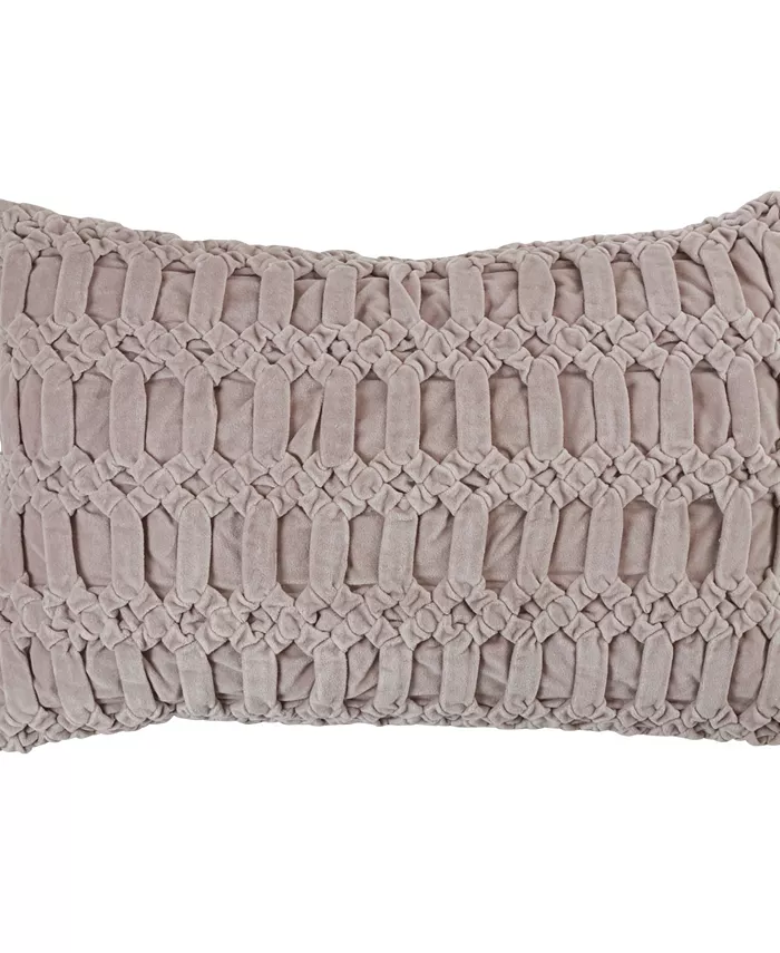 Saro Lifestyle Smocked Velvet-Like Decorative Pillow， 24