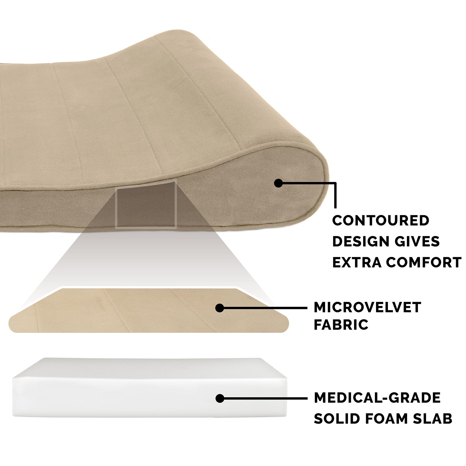 FurHaven Pet Dog Bed | Orthopedic Microvelvet Luxe Lounger Pet Bed for Dogs and Cats， Clay， Small