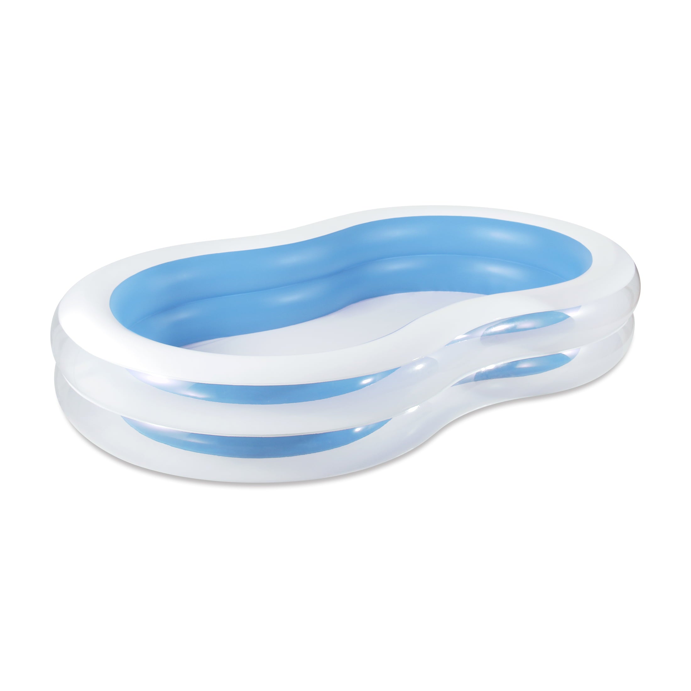 Play Day Inflatable Lagoon Family Pool， 8-shaped， Transparent Sidewalls， Ages 3+， Unisex